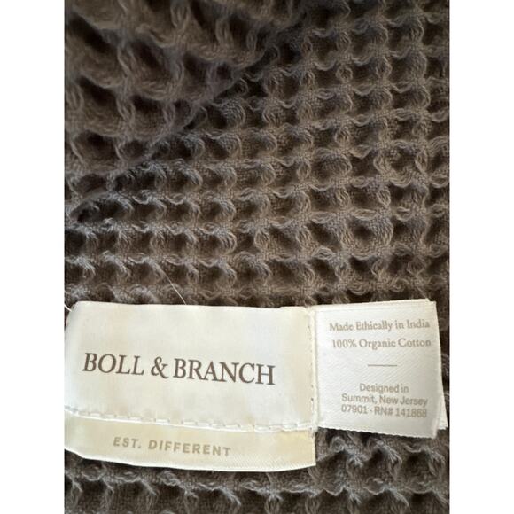 Boll & Branch Waffle Knit Blanket, Full/Queen Pewter Gray 100% Organic Cotton - Picture 2 of 4